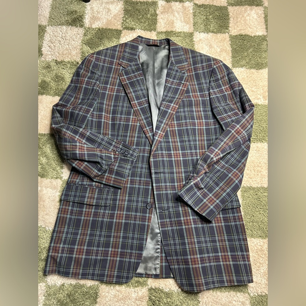 Brooks Brothers men’s size 43L Multicolor Plaid Blazer like new